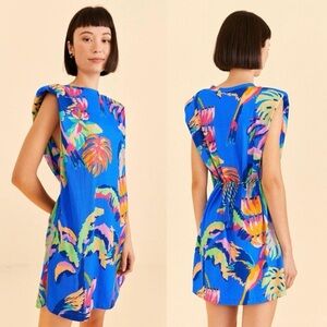 Farm Rio Blue Painted Jungle tshirt dress